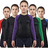 Exxact Sports Kids BJJ Rash Guard Long Sleeve, Ranked No Gi Jiu Jitsu Compression Shirt for Boys & Girls for MMA, Wrestling