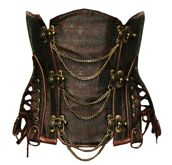 Steampunk Costumes, Outfits for Women Bslingerie Gothic Steampunk Heavy Duty Waist Cincher Underbust Corset $43.99 AT vintagedancer.com