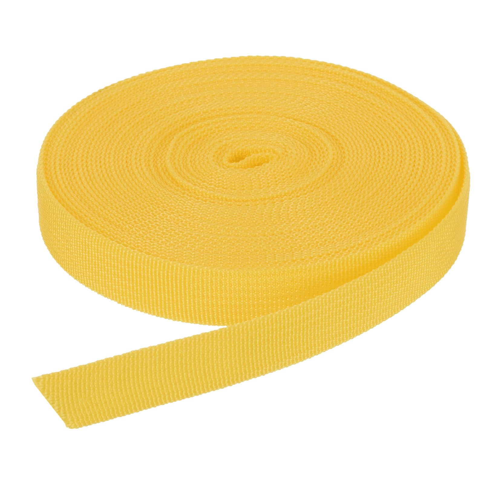 DMiotech 10 Yard x 3/4 inch Width Nylon Webbing Strap Poly Flat Webbing Strapping for DIY Craft Backpack Strapping, Sewing, Outdoor Gear Repair, Yellow