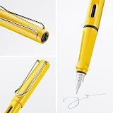 LAMY Safari Yellow Fountain Pen with Ergonomic Grip, Size B Nib view 2