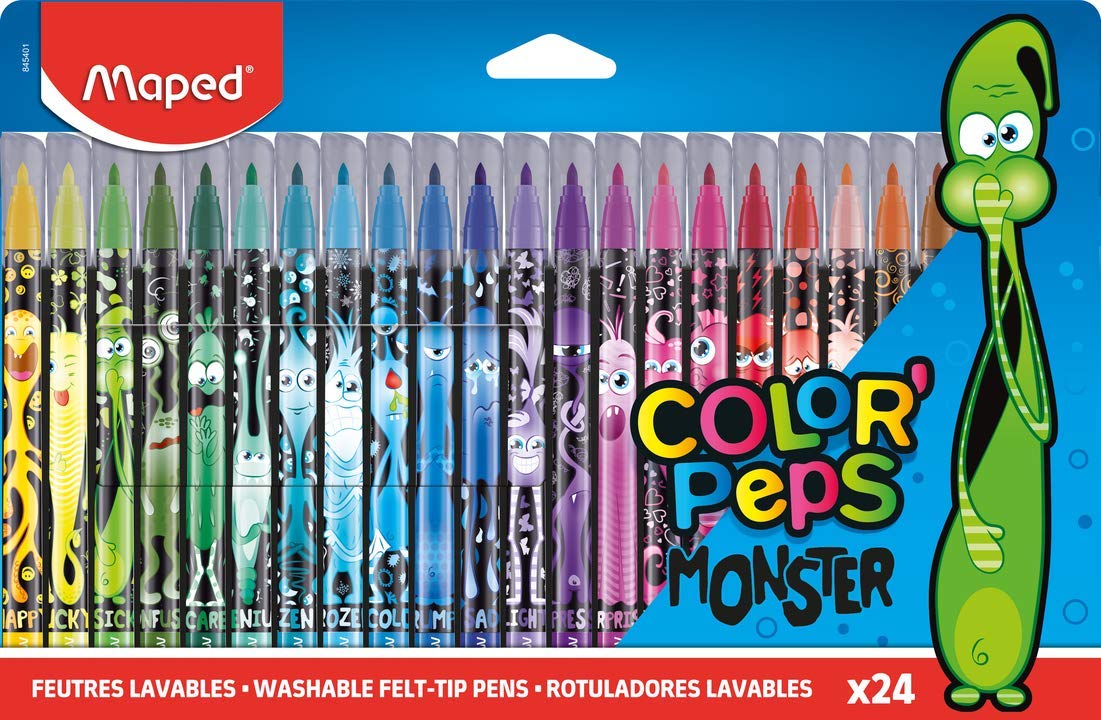 Maped Monster Felt Tips (Pack of 24), 845401