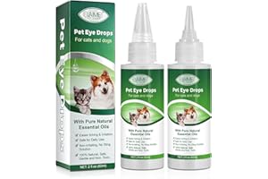 Pet Eye Drops, Dog Eye Cleaner, Tear Stain Remover for Dogs & Cats Eyes Eases Itching & Irritation, Care and Cleaning Around 