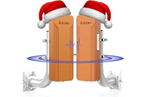 Dual Band Wireless Bridge with Two Bracket Mounts, Adalov Point to Point Wireless bridges Outdoor with 1Gbs Port, 2.4G & 5.8G Gigabit Wifi Bridge for Network Extend, Plug and play PTP/PTMP Outdoor CPE