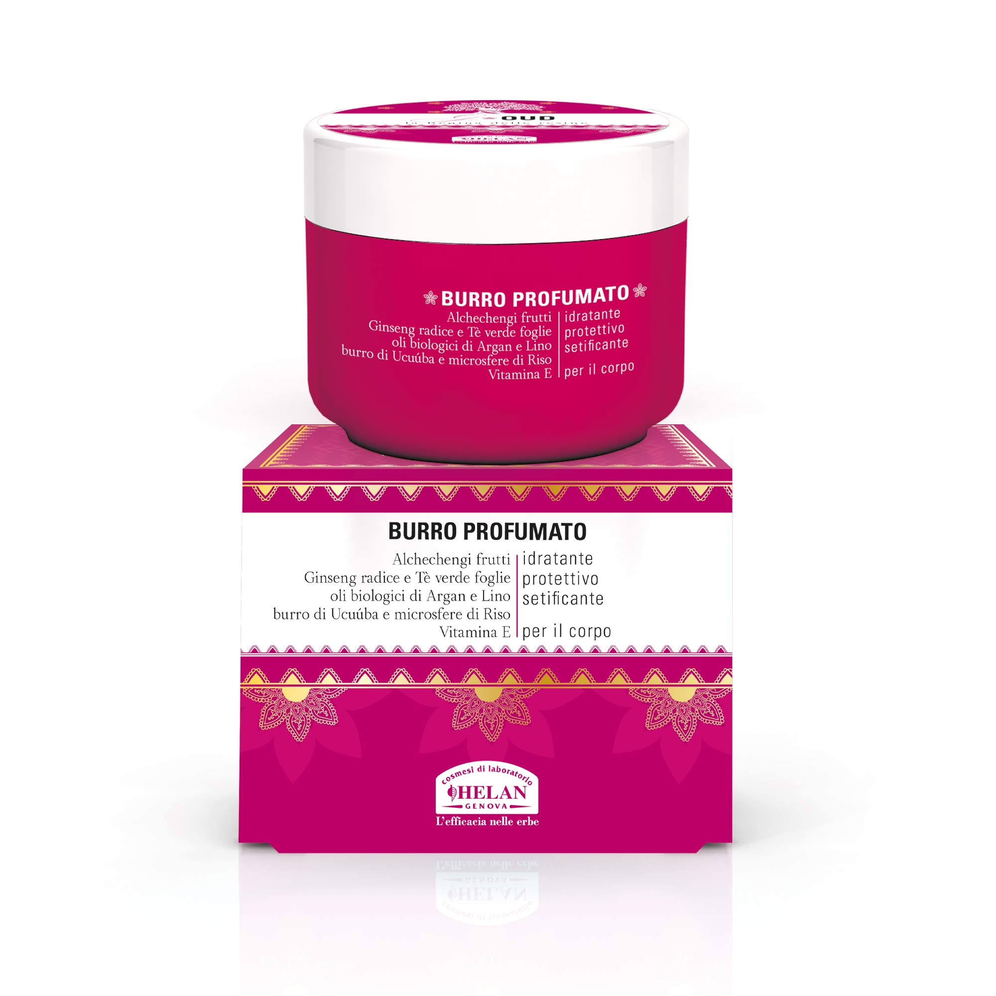 Helan G Oud - Moisturising, Protective & Silky Body Butter with Argan Oil & Vitamin E, Gentle on the Skin - Rich, Non-Greasy Perfumed Body Cream for Softer Skin, Velvety Effect - Made in Italy, 200 ml