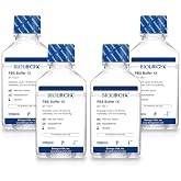 CryoKing PBS Buffer 1X, Phosphate Buffered Saline Solution, 500mL&times;4 | Laboratory PBS Water, Ready-to-Use Buffer, 0.1&mu;m Filtered, Cell Culture Workflows, Total 2000mL