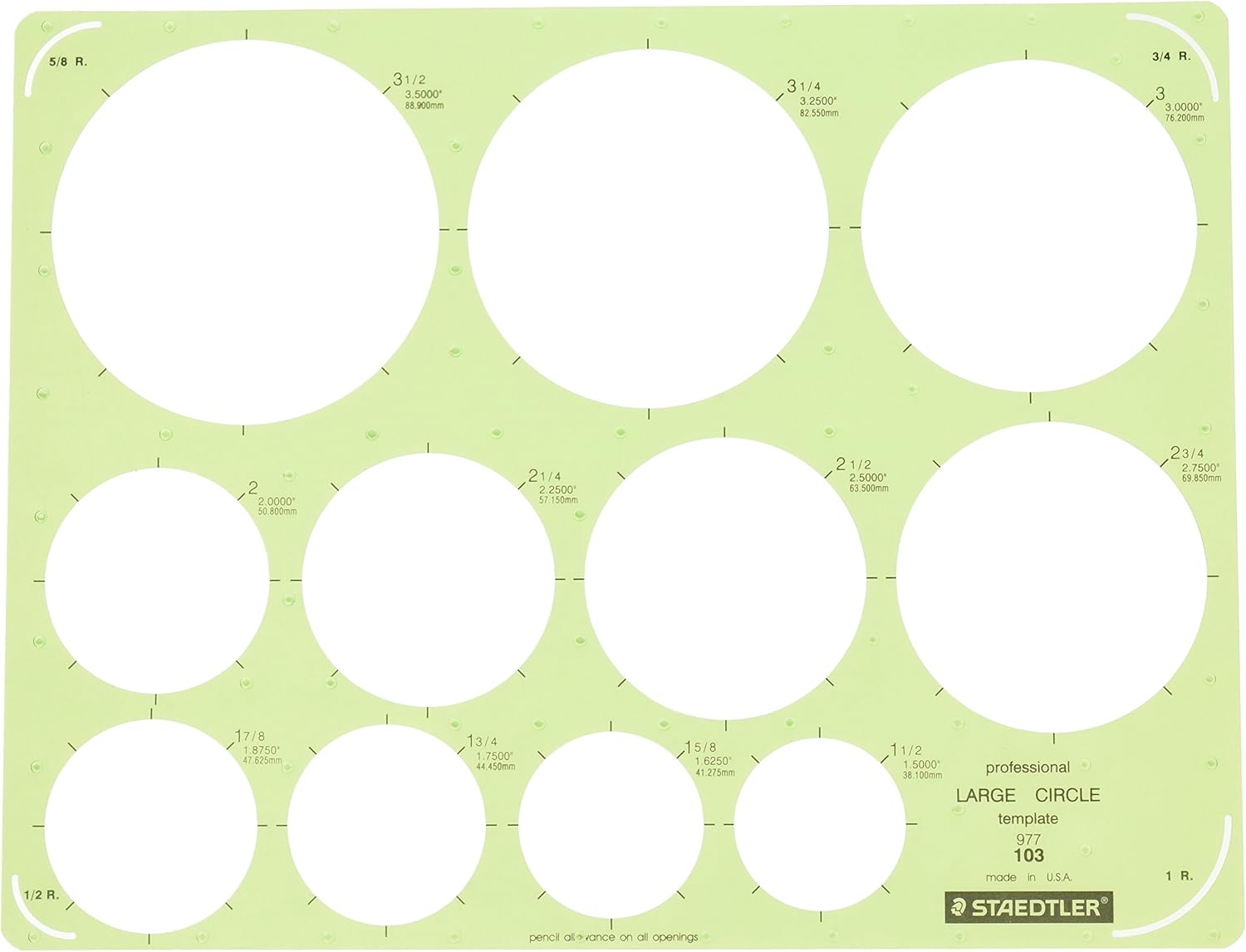 Staedtler Technical Drawing Template (977 103 NA) : Technical Drawing Templates : Office Products