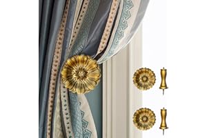 Vintage-Curtain-Holdbacks丨Set of 2 Curtain Tiebacks Wall Mounted with Screws丨Classic Decorative Curtain Holders for Drapes Wi
