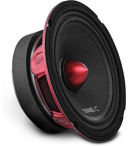 DS18 Pro-GM6.4B Haut-Parleur De Milieu De Gamme De 16,5 Cm En Aluminium Rouge, 480 W Max, 4 Ohms, Kapton VC Haut-parleurs De Porte Audio De Qualité Supérieure Pour Système Audio Stéréo De