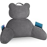 TranquilRelax Reading Pillow, Back Pillow with Pockets for Bed Sitting Up, Large Reading Pillows for Sitting in Bed Adult, Back Pillow for Reading/Resting