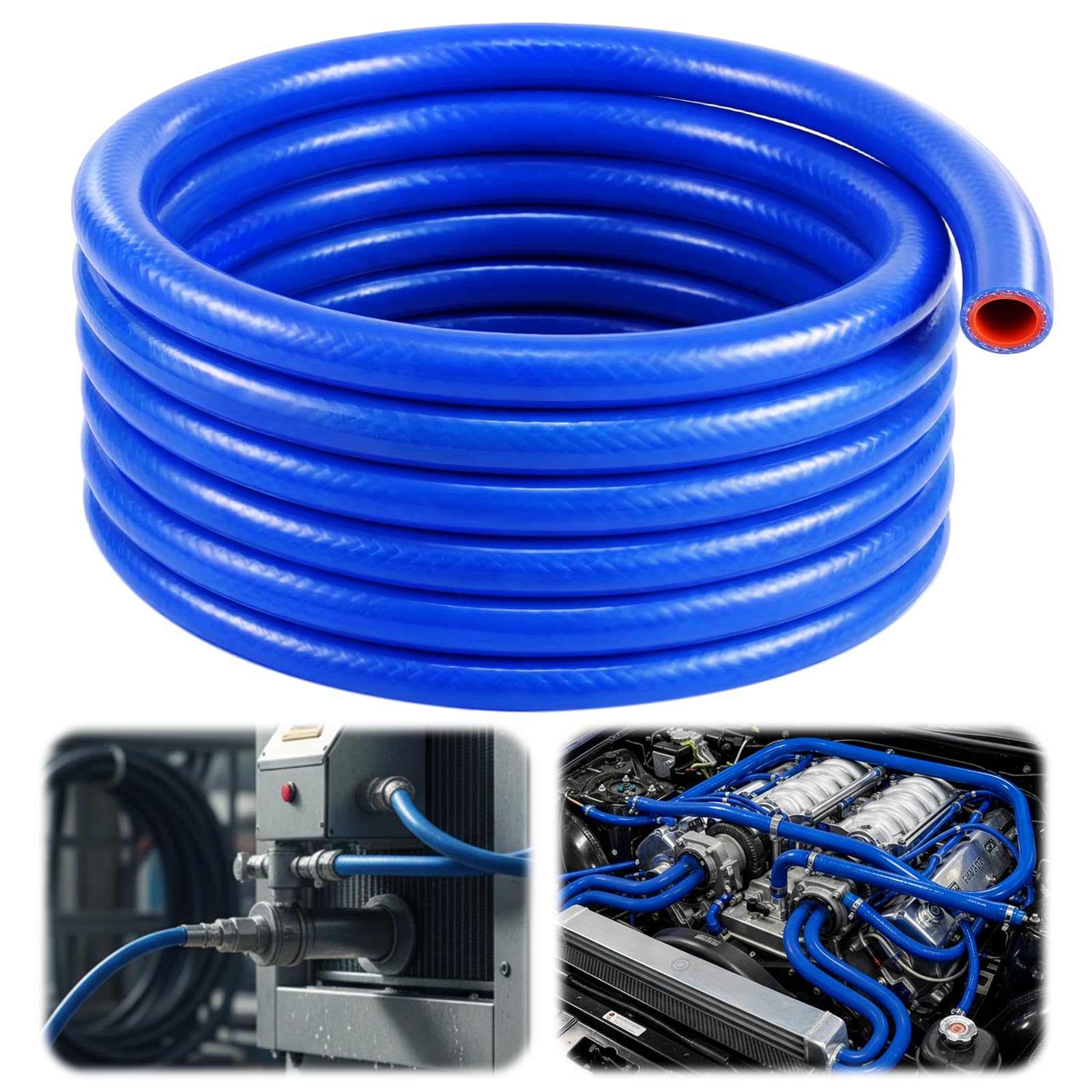 Photo 1 of Outus 3/4" ID Silicone Heater Hose 25ft Roll, Coolant Radiator Straight Rupture Pressure 171 Psi Reinforced High Temperature for Water/gas Transportation for Vehicle Cooling Systems(Blue)