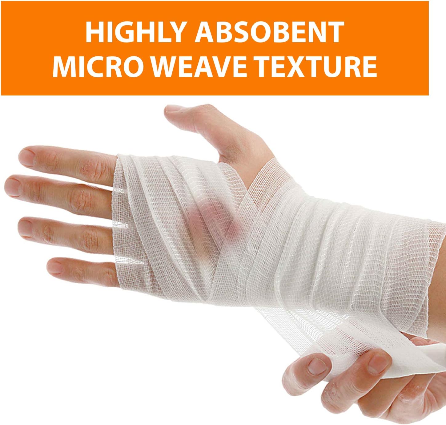 Gauze Bandage Rolls w/Tape (24-Pack) 2-in Wide Stretch Bandage Roll - 4yds Rolled Gauze Wrap - Gauze Bandage Wrap - Wrapping Gauze Rolls - White Cotton Bandage Wrap Supplies - Rolled Gauze Bandages: Health & Personal Care