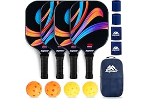 JOYMOVE USAPA Approved Fiberglass Pickleball Set, 2/3/4 Pickleball Paddles, 26&40 Holes Pickleball Balls, Carry Bag, Scoreboard, Paddle Cleaner, Cooling Towels, Pickle Ball Paddle Gifts for Beginners