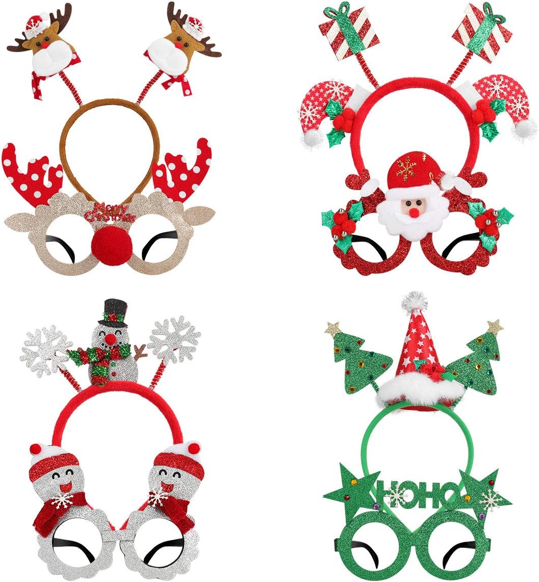 Toyvian 8Pcs Christmas Headbands and Glasses - Image 3
