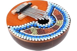 7 Key Kalimba Thumb Piano, Portable Coconut Shell Finger Piano, Tunable Handheld Instrument for Music Lovers, Relaxation, and
