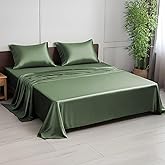 LINENWALAS Premium 100% Viscose Derived from Bamboo Queen Bed Sheets Set - Ultra Soft, Breathable & Cooling, Ideal for Hot Sleepers, 16" Deep Pocket, Hotel Luxury Bedding (Avocado Green, Queen Sheets)