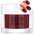 AILLSA Dip Powder Wine Red for Valentine, Red Dip Powder Nail 1 Oz Burgundy Nail Dipping Powder French Nail Art for Starter M