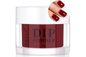 AILLSA Dip Powder Wine Red for Valentine's Day, Red Dip Powder Nail 1 Oz Burgundy Nail Dipping Powder French Nail Art for Starter Manicure Salon DIY at Home, Fall Winter Dip Powder Colors for Women