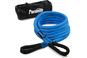 PERANTLB Kinetic Recovery Rope7/8 x 20ft(26000lbs),Nylon Double Braided Recovery Tow Rope,Heavy-Duty Vehicle Kinetic Rope for Truck ATV UTV SUV…