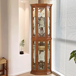 Firscook Corner Curio Cabinet, Glass Display
