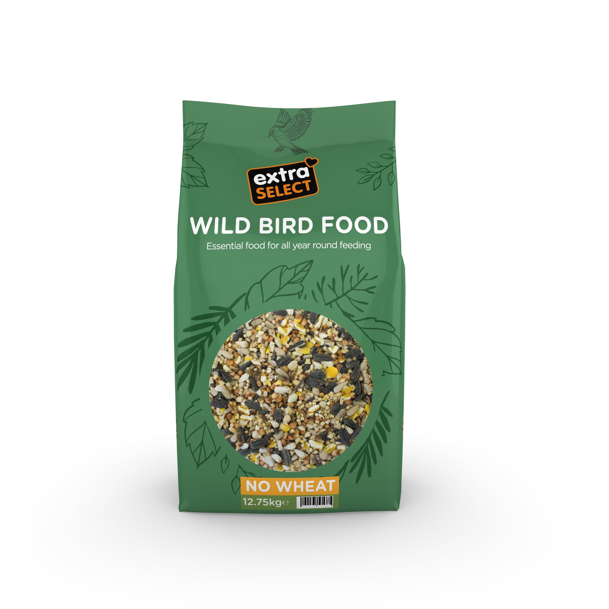Extra Select No Wheat Wild Bird Food: Wheat Free Bird Seed for All Seasons, mixed Bird Feed - 12.75kg