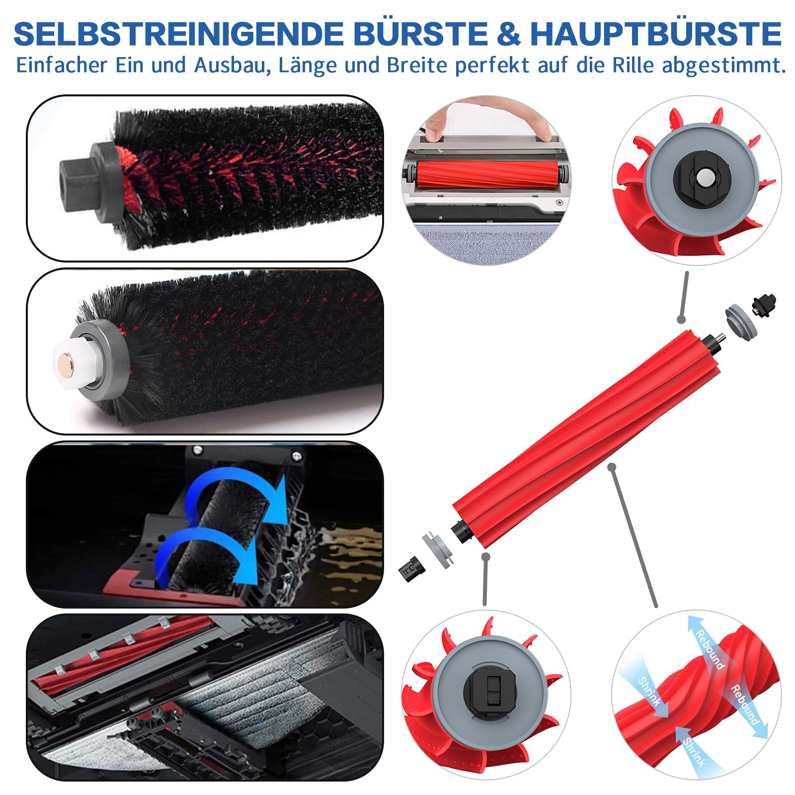20 Stück Zubehör Für Roborock S7 Maxv Ultra, Ersatzteile Für Roborock S7 Zubehörset Pro Ultra, 1 Hauptbürste, 1 Selbstreinigende Bürste, 4 Wischtücher, 4 Filter, 4 Seitenbürsten, 4 Staubbeutel 4