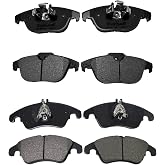 IBESTWOLF Front and Rear Ceramic Brake Pads for Select Mercedes-Benz C250 C300 C350 E350 E400 E550, Disc Brake Pad Replacement P-1342 P-1341