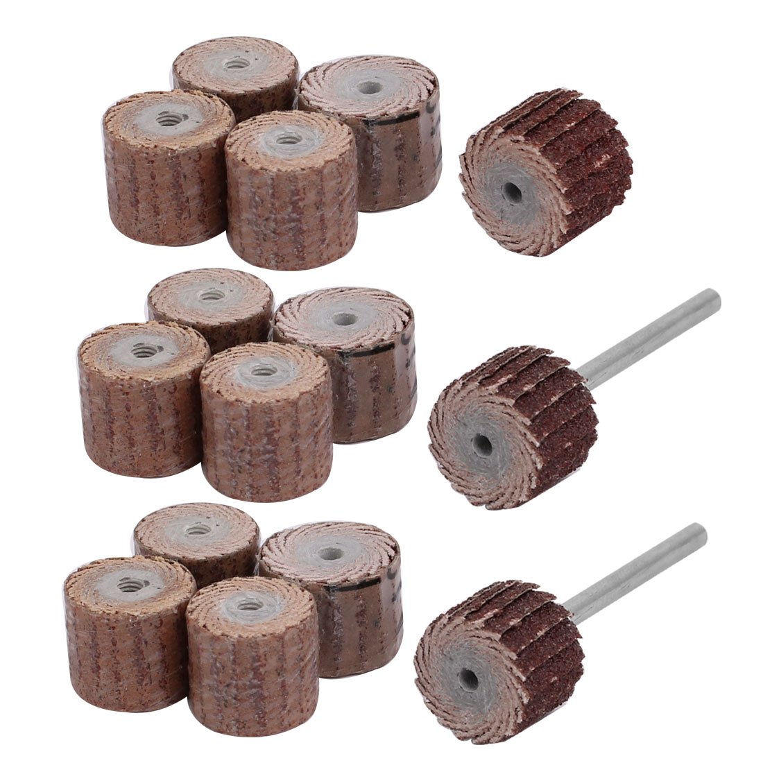 Sourcingmap 15pcs 13mm Dia 120 Grit Sandpaper Flap Sanding Wheel Grinding Head W Mandrels