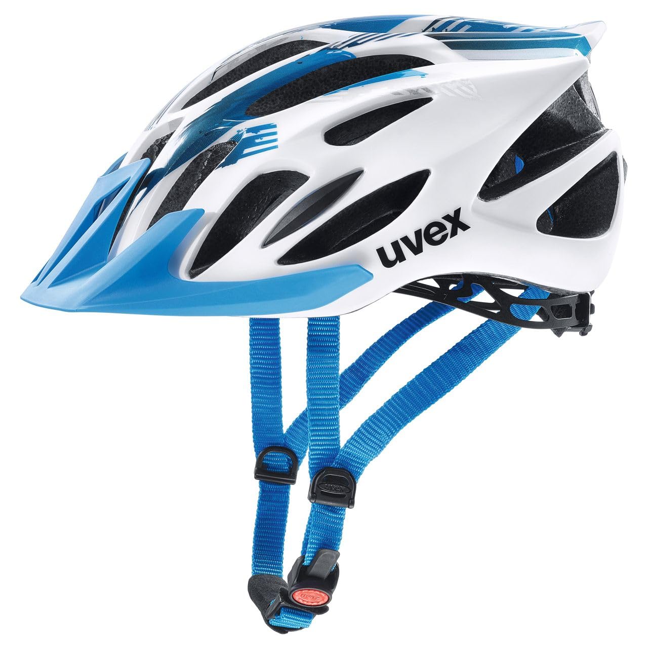 uvex Flash - Lightweight All-Round Bike Helmet for Men & Women - Individual Fit - Washable Interior - White Blue - 53-56 cm