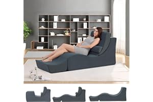 TKBRWU Yoga Chaise Lounge Indoor, Ergonomic Reading Chair for Adults, Multifunctional Foam Recliner for Living Room,Adjustabl
