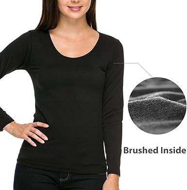 black long sleeve thermal top women's