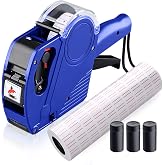 MX5500 8 Digits Price Tag Gun,Price Gun Kit with 3 Ink Refill Pricing Gun,Label Gun Label Maker Pricing for Office Retail Shop Grocery Store Organization Marking (Blue)