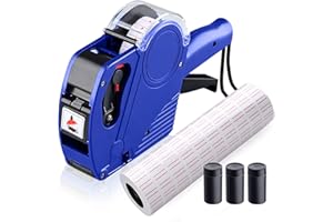 HATISAN MX5500 8 Digits Price Tag Gun,Price Gun Kit with 3 Ink Refill Pricing Gun,Label Gun Label Maker Pricing for Office Retail Shop Grocery Store Organization Marking (Blue)