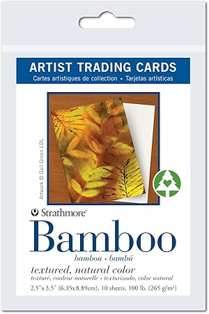 Amazon Com Strathmore Artist Trading Cards Textured Bamboo 2 5 X 3 5 Inches Package Of 10 Multimedia Surface Paper Office Products