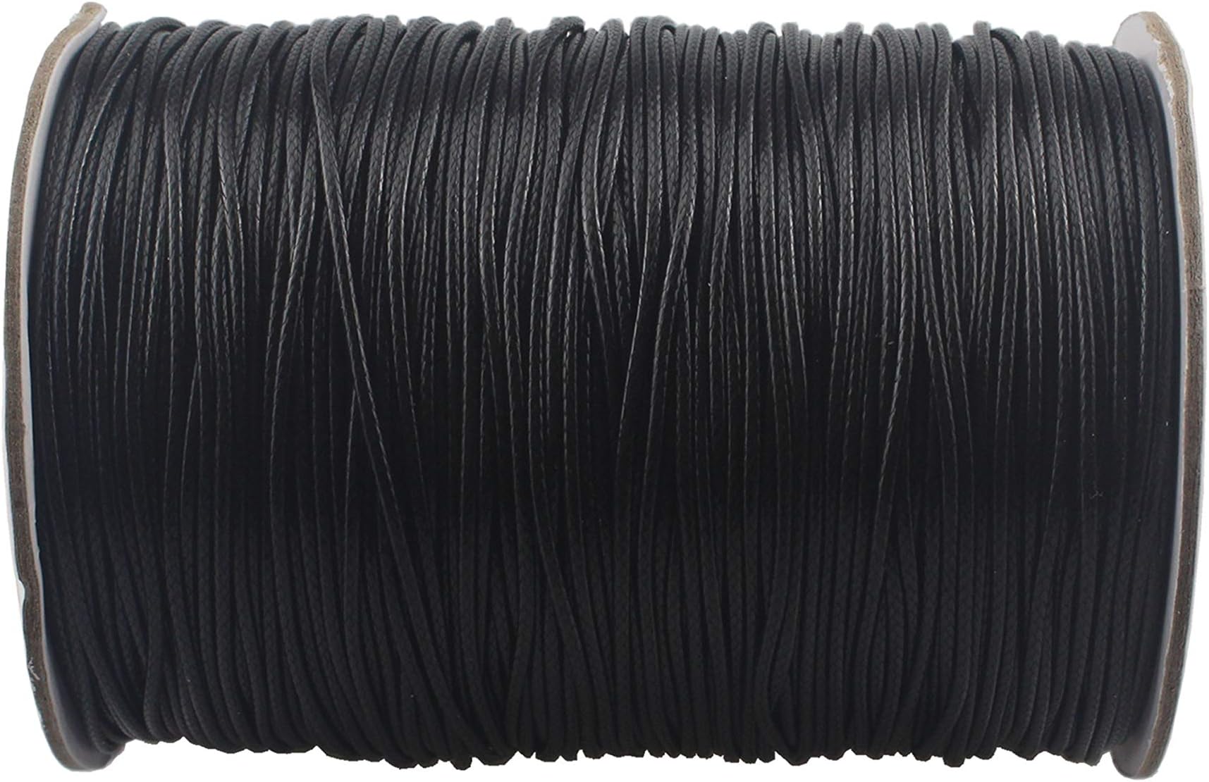 Black Waxed Polyester Jewelry Making Cord Waxed Beading String with Spool for Craft DIY Thread (1.0mm - (200Yards))