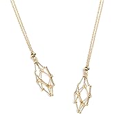 Gixemeva Interchangeable Crystal Holder Necklace,Crystal Stone Cage Pendant Necklace,Stainless Steel Crystal Gemstone Holder Necklaces for Women Men