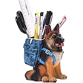 German Shepherd Pen Holder, Cute Dog Desk Decor Pencil Holder for Desk, Unique Themed Gifts for German Shepherd Lovers & Owners, Dog Office Supplies Home Decor