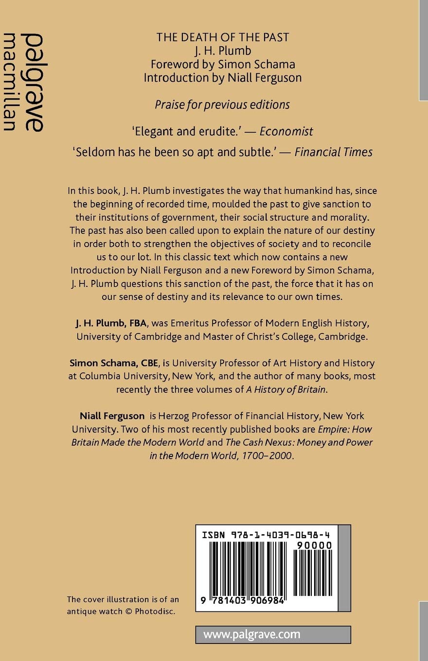 The Death Of The Past Amazon Co Uk Plumb J H Ferguson N Schama S Books