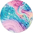 HEVITDA Mouse Pad, Non-Slip Rubber Base Mousepad with Stitched Edge, Gaming Round Mouse Pads, Waterproof Office Mouse Pad, Small Size 7.87 x 7.87 Inch (Pink Blue Art)