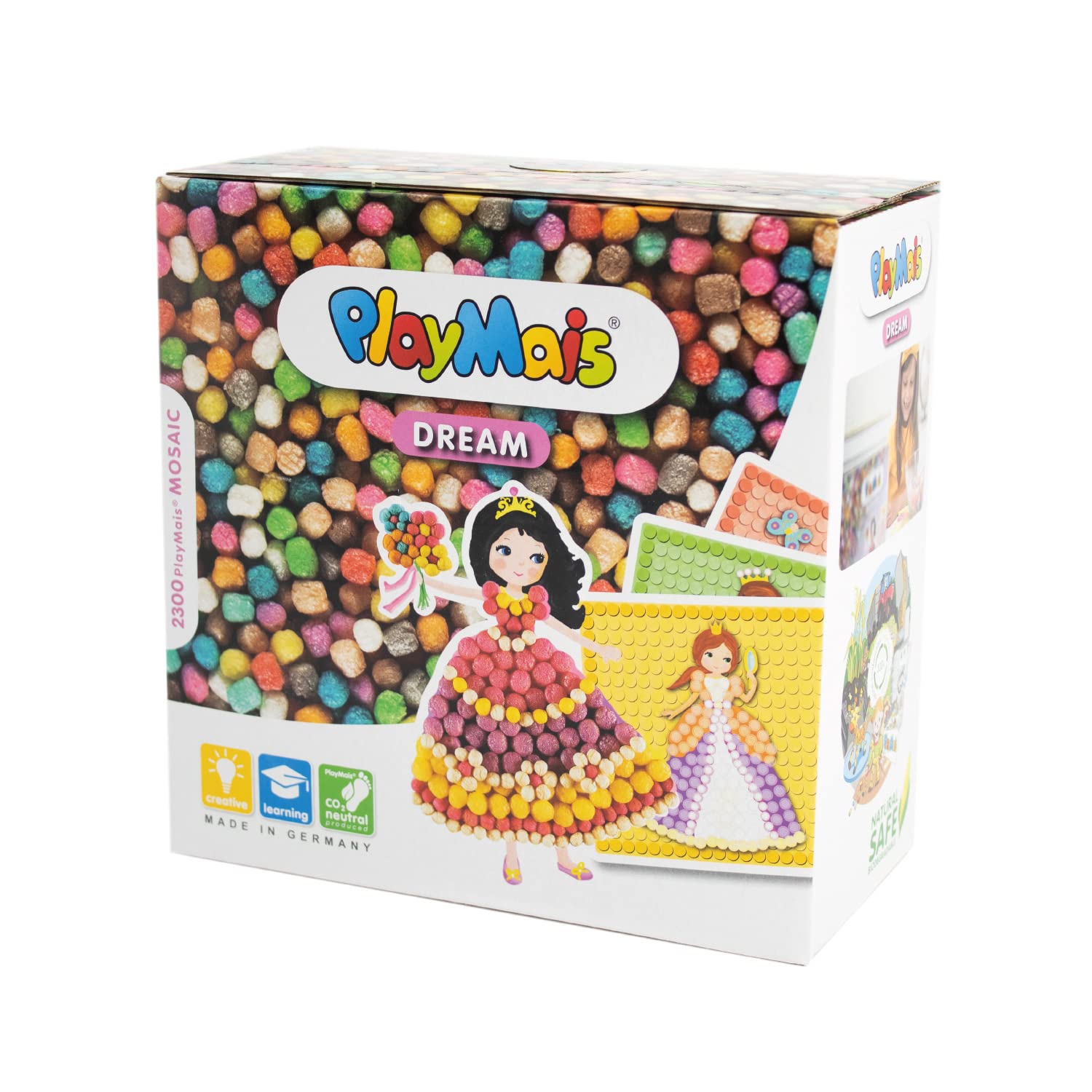 Playmais Mosaic Dream Princess Creative Craft kit for Girls & Boys from 3 Years | 2300 6 Mosaic templates with Princesses | stimulates Creativity & Motor Skills | Natural Toy — image 1
