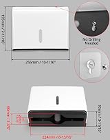 QWORK Multifold Hand Towel Dispenser Hold 200 Paper Tissues Z Fold 24x8 cm view 5