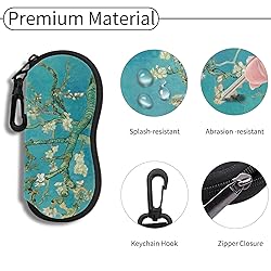 Hion Eyeglass Case Sunglasses Soft Pouch with Belt
