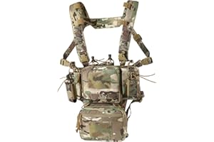 VOTAGOO GEAR Chest Rig-Tactical Chest Rig, Adjustable & Detachable Molle Micro Chest Rigs, with 5.56/7.62 Magazine Pouch