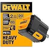 DEWALT Heavy Duty NeverBlock 20W Type C Charger, Dual Port Angled Cube Wall Adapter w/Foldable Plug, Patented Design Fast Charging Block for iPhone 17 16 15 14 13 Pro Max, Samsung Galaxy S24, HTC, LG