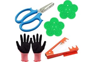 Woohome 5 PCS Garden Pruning Shears Scissors Kit, Rose Stripper Thorn Remover, Tree Pruner Hand Tools, Leaf Stripping Tool and Floral Gloves for Gardening Flower Arrangement