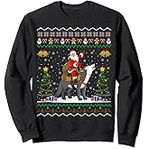 Ugly Wolf Xmas Gift Santa Riding Wolf Christmas Sweatshirt
