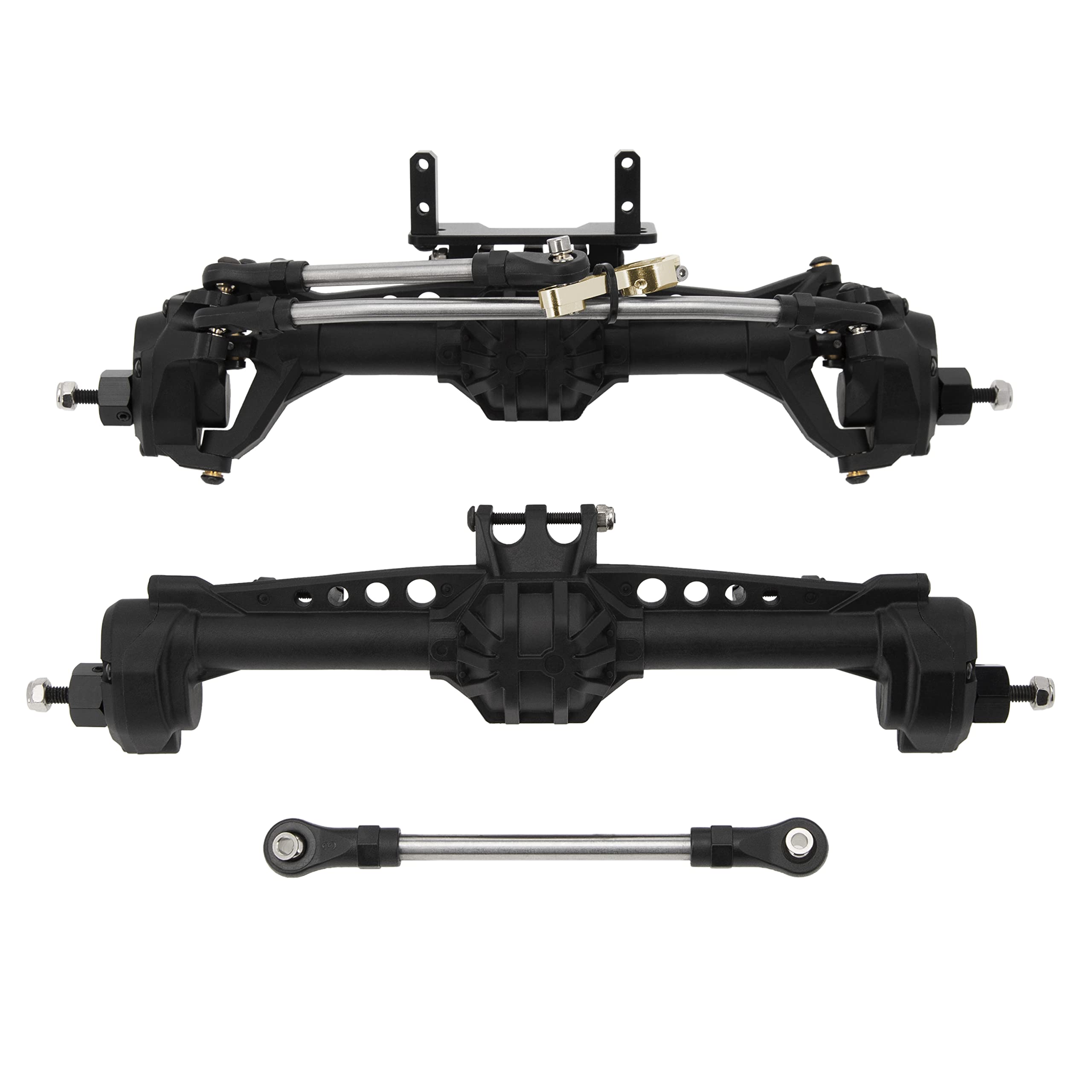 Photo 1 of MEUS RACING SCX10 Axles Front & Rear Portal Axles for Axial SCX10 SCX10 II 1/10 RC Crawler Upgrade Pasrts, Nylon Axles with Steel Gears and Metal Bearings (Black)
