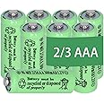 Yibatopow 8 Packs Ni-MH 2/3AAA 1.2v 300 mah Rechargeable Batteries Button Top 3 A Battery,2/3 AAA Battery for Solar Lights,Outdoor Solar Garden Art Light Battery(They are not AAA Size Batteries)