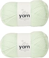 Korbond Baby Mint Green Yarn 2 x 100g Acrylic Knitting Crochet 200g 580m