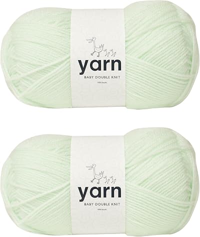 Korbond Baby Mint Green Yarn 2 x 100g Acrylic Knitting Crochet 200g 580m