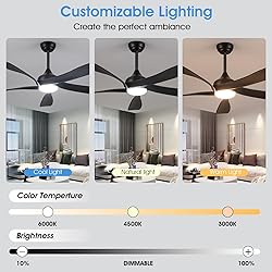 56 Inch Ceiling Fans with Lights Remote/APP